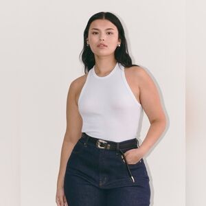 Everlane Luxe Rib Racerback Tank White Small